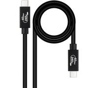 Cable USB 4 Gen3x2 Nanocable 40Gbps 5A/240W, USB-C M/M 1.8 M Negro