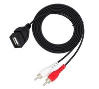 Cable USB a 2 RCA USB 2.0 hembra a 2RCA macho en Y divisor de sonido compuesto de video para receptor de cine en casa compuesto