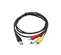 Cable USB A a 3RCA, 1,5 m/5 ft USB macho a 3 RCA macho Splitter Audio Video AV Composite Adaptador Cable para televisores y PC compatibles USBDurabilidad