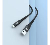 Cable USB A a Micro USB 2.4A Carga Rápida 2M Cable Trenzado para Android Samsung Xiaomi Huawei Power Bank Negro
