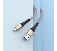 Cable USB A a Micro USB 2.4A Carga Rápida 3M Cable Trenzado para Samsung Xiaomi Huawei Android Power Bank Oro