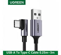 UGREEN Cable Tipo C 90 Grados, USB A 2.0 a C Carga Rápida Compatible con iPhone 16/15 Plus Pro Max, Galaxy S24 S23 S22 S21, Xiamo Redmi, Pixel 7 8 9, 1M