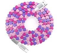 Cable USB A a USB C de 6 pies, cable de carga de teléfono con cuentas para iPhone 17, 16, 15 Pro Max para CarPlay, bonito cable de carga rápida tipo C para iPad 11th 10/Samsung S25 S24 S23 Ultra