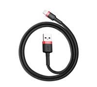 Cable USB a Lightning Baseus Cafule 1 m Negro + Rojo 2,4 A