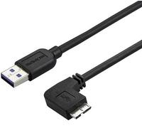 StarTech.com Cable delgado de 1m Micro USB 3.0 acodado a la derecha a USB A
