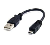 StarTech.com Cable Adaptador de 15cm USB A Macho a Micro USB B Macho para Teléfono Móvil Carga y Datos - Negro