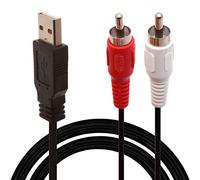 Cable USB a RCA, cable RCA a USB, USB 2.0 macho a 2 RCA macho video AV A/V convertidor videocámara audio captura tarjeta divisor adaptador cable para TV/Mac/PC (5 pies/1.5 metros)