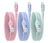 Cable USB a USB C. Paquete de 3 cables tipo C de carga rápida, cable USB A a USB C para iPhone 16/15 Pro Samsung Galaxy S24/S23/S22/S21Huawei P9 Pixel 7/6, iPad Switch PS5, etc.