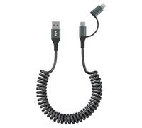 Cable USB a USB-C y Lightning compatible con Apple Carplay y Android Auto - 3 A de carga rápida y sincronización de datos de 480 Mbps, cable de carga USB-C para iPhone 16 15 14 13 12 11 Android