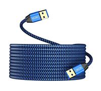 Cable USB a USB de 20 pies, Trenzado Duradero para USB 3.0 Macho a Macho Tipo A a Tipo A, Cable de Transferencia de Datos Compatible con Disco Duro, Laptop, Reproductor de DVD, TV, hub USB 3.0,