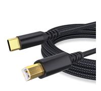Cable USB B a USB C 2M,Cable Impresora USB C,Trenzado Nylon,para Impresora y Escáner,Compatible con MacBook Pro,iPad,ASUS, HP, Epson, Brother, Lexmark,Canon