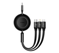 Baseus Bright Mirror 4, USB-C 3 en 1 Cable para Micro USB/USB-C/Lightning 100 W/3,5 A 1,1 m (negro)