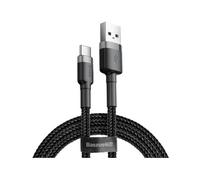 Cable USB Baseus CATKLF-CG1 2m USB A USB C Negro/Gris 2A Trenzado Reforzado