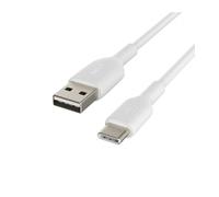 Belkin BoostCharge cable USB C, (cable USB-C a USB-A, cable USB Tipo C para iPhone 16, iPhone 15, Samsung Galaxy S24, S23, Pixel, iPad Pro, MacBook, Nintendo Switch y otros), 1 m, blanco
