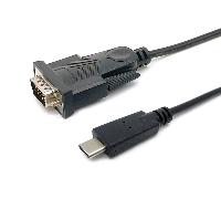 Equip Adaptador USB-C -> Serie RS232-DB9 St/St 1,50 m, Color Negro