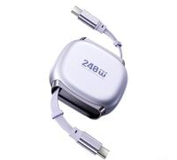 Cable USB C 240W 4 Niveles Extensión para pd3.1 Cable USB C 240W | Material TPE flexible y aleación aluminio, desgaste, durabilidad extrema, uso diario intenso(Purple)