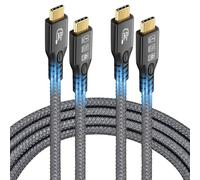 Cable USB C 3.2 Gen 2x2 20 Gbps, tipo C vídeo UHD 4K@60Hz, carga rápida 5 A/240 W PD3.1 con chip E-Marker, compatible con Thunderbolt 3/4, MacBook, Samsung Galaxy y monitor Dell (1M+1M)