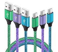 Cable USB C, [3 unidades de 6 pies/1.8 m] Cable de carga rápida tipo C Cabel, cable USB A a USB C Cable trenzado de nailon para Samsung Galaxy S10 S9 S8 S21 S20, Note 10 9 8, Xiaomi, OnePlus