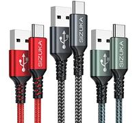 Cable USB C [3Pack 2M] Carga Rapida 3.1A Cargador Tipo C Nylon Carga Rápida y Sincronización Cable USB C para Samsung Galaxy S22 S21 S20 S10 S9 S8 A71 A51 Note 20 10, Xiaomi Google