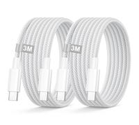 Cable USB C 60W PD 3.0, [2Pack 3M] Cable USB C Carga Rapida Nylon Compatible con iPhone 17 16 15 Pro Max,MacBook,iPad,Air,Mini 6 7,Samsung Galaxy S23 S25 S24 Ultra Plus,Google Pixel