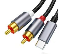 Cable USB C a 2 RCA con DAC Chip, Cable USB C a RCA Audio Estéreo para Amplificador, Televisor, Cine en Casa, Altavoces, Receptor AV, Compatible con iPhone 15, para iPad, para MacBook, para Samsung 1M