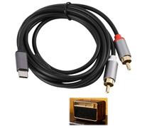 Cable USB C a 2 RCA DAC Chip, Cable Audio USB C RCA, HiFi Audio Estéreo, Compatible con iPad Pro Galaxy S23 Pixel Nord PC PS5 PS4, Conexión Analógica a Amplificador Home Cinema, Barra de Sonido, 1,5 M