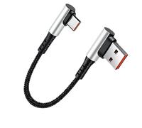 Cable USB C à angle droit - Cable de carga rápida 6A | Cordon USB Type-C 90 degrés, câble adaptateur pour PC, smartphone, tablette, durabilité renforcée, design ergonomique pour gamin et utilisation