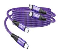 Cable USB C a C de 100 W de carga rápida de 10 pies, paquete de 2 cables USB C a USB C para iPhone para Carplay, cable USB tipo C para iPhone 17/16/15 Pro Max/Plus/Samsung Galaxy S26 S25 S24 MacBook