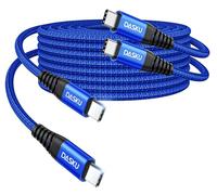 Cable USB C a C de 100 W de carga rápida de 10 pies, paquete de 2 cables USB C a USB C para iPhone para Carplay, cable USB tipo C duradero para iPhone 17/16/15 Pro Max/Samsung Galaxy S26 S25 MacBook