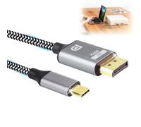 Cable USB C a DisplayPort 8K @60Hz 1,8M Tipo C para Thunderbolt 3/4 a DP1.4 Cable HDR VRR 26Gbps para iPhone 15/16 Pro Max MacBook iPad Pro Air M2 Mac mini M4 Surface Pro Pro