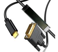 Cable USB C a DVI de 50 pies [enchufe chapado en oro] 1080P, cable tipo C a DVI, USB C (fuente) compatible con iPhone 15-16-17, MacBook Pro/Air, iPad, Mac Mini, Galaxy, XPS, DVI (pantalla) compatible