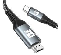 Cable USB C a HDMI 4K 1.5m, USB tipo C a HDMI UHD, cable trenzado Thunderbolt 3/4, compatible con iPhone 17 16 15 Pro Max MacBook Pro/Air, iMac, iPad Pro, Samsung Galaxy S25 a S8, Surface, Dell, HP