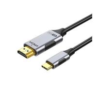 Cable USB C a HDMI 4K 60Hz 2M, USB tipo C a HDMI UHD cable trenzado Thunderbolt 3/4 adaptador cable convertidor de vídeo compatible con iPhone 15 16 Pro Max MacBook Pro Air iPad Samsung S24 S23 Dell
