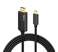 Cable USB C a HDMI de 1,8 m, adaptador tipo C a HDMI 4K Thunderbolt 3 a cable HDMI compatible con MacBook Pro, MacBook Air, iPad Pro, Samsung S20/Note10/S10, HuaWei Mate 30/20/P30/20 (negro)