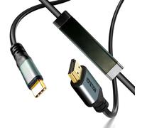 Cable USB C a HDMI de 50 pies, 4K60HZ, 1080P, cable largo tipo C a HDMI, USB C (fuente) compatible con iPhone 15-16-18, MacBook Pro/Air, iPad, Mac Mini, Galaxy, XPS, HDMI (pantalla) compatible con TV