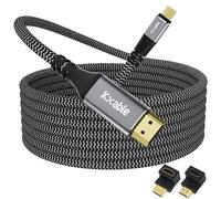 Cable USB C a HDMI de 8 pies, cable trenzado HDR de 4K a 60 Hz, adaptador USB 3.1 tipo C a HDMI 2.0 para Samsung Galaxy S22, MacBook Pro/Air, iPad Pro, superficie, Dell, HP, más con 2 adaptadores HDMI, 8 pies