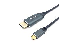 Equip 133417 adaptador de cable de vídeo 3 m USB Tipo C HDMI tipo A (Estándar) Gris, Negro
