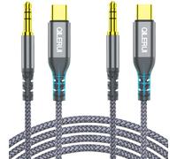 Cable USB C a jack 3,5, Aux adaptador usb c 3,5mm Macho Auxiliar Jack DAC | 2-Pack Cable jack a usb c auxiliar estéreo para conexiones de audio Compatible con iPhone 17/16/15, Galaxy S25/S24, Pixel 9/8