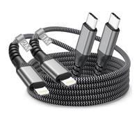 Cable USB C a Lightning 1M+2M, Cable iPhone USB C Carga Rapida Certificado MFi Apple Ca-ble Cargador Lightning USB C Nylon Charger Ca-ble Tipo C para Apple iPhone 14 Pro Max 13 Mini 12 11 XS XR X 8 7