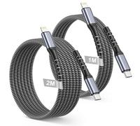 Cable USB C a Lightning 1M+2M, [MFi Certificado] Cable Cargador iPhone Carga Rapida Nailon Trenzado Cabo USBC to Lightning Compatible con iPhone 14 13 12 11 Pro Max Mini XS XR X 8 7 6s 6 Plus SE,iPad