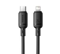 Cable USB-C a Lightning Baseus Silky Series 2.4A 20W 1m Negro carga rápida PD silicona