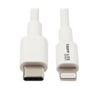 Eaton Lightning a USB-C cable de carga y datos para iPhone y iPad, certificado MFi, Blanco, 3 pies / 0.9 metros (M102-003-WH)