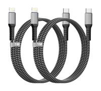 Cable USB C a Lightning MFi [2Pack] - Carga Rápida Nylon 1M para iPhone 14, 13, 12, 11, Pro Max, XS
