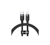 Cable USB-C a Lightning trenzado Baseus de 18 W y 1 m - Negro/Gris