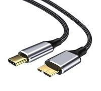 Cable USB C A Micro USB 3.0 0.5M, Cable Trenzado De Nylon USB Tipo C A Micro B, Compatible Con Discos Duros Externos Seagate, Toshiba, WD My Passport, Samsung Galaxy, Cable Disco Duro Externo