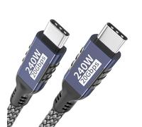 Cable USB-C a USB-C,0.5m 240W/20Gbps,cable de datos USB-C 3.2 Gen2x2 PD 3.1 transmisión de vídeo 5K@60Hz/4K@144Hz para iPhone 17/16/15,Samsung,MacBook,iPad Pro,ordenador portátil,tableta,SSD,monitor