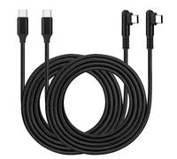 Cable USB-C a USB-C [2 unidades] 60 W tipo C Cable de ángulo recto Carga rápida para teléfono 16/15 ProMax/S24/S23/S22/MacBook Air/Pad/CarPlay y otros dispositivos USB-C (2 unidades negro, 1,2M)