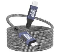 Cable USB-C a USB-C,2m 240W/20Gbps,cable de datos USB-C 3.2 Gen2x2 PD 3.1 transmisión de vídeo 5K@60Hz/4K@144Hz para iPhone 17/16/15,Samsung,MacBook,iPad Pro,ordenador portátil,tableta,SSD,monitor