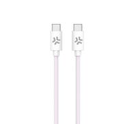 Celly Cable USB-C USBCUSBCCOTTPK 1,5 m tejido trenzado rosa y blanco
