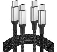 Cable USB C a USB C de 1 m, [2 unidades, 60 W/3 A] PD USB C Cable de carga rápida tipo C Cable de datos para iPhone 15/15 Pro/15 Pro Max MacBook iPad Pro Air Huawei Samsung Galaxy S23 S22 Switch